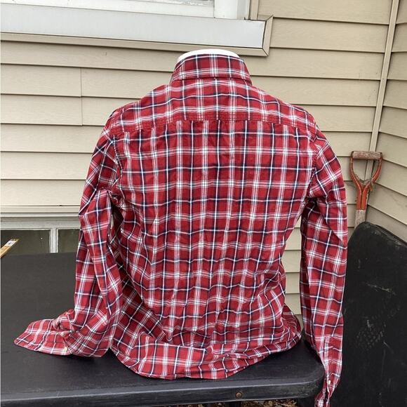 ~Abercrombie and Fitch mens long sleeve shirt muscle size medium plaid. - Picture 2 of 4